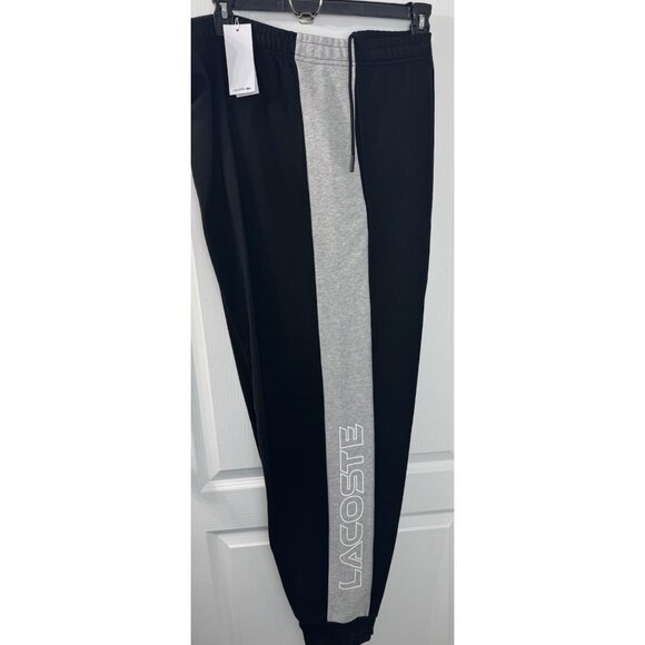 LACOSTE Size 3XLT Tall Graphic Logo Gray & Black Sweatpants NWT $130 - Picture 14 of 15